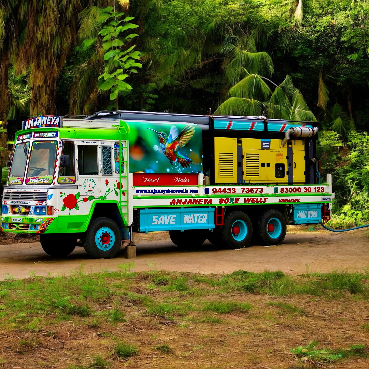 Anjaneya Borewells Drilling Truck - Tropical