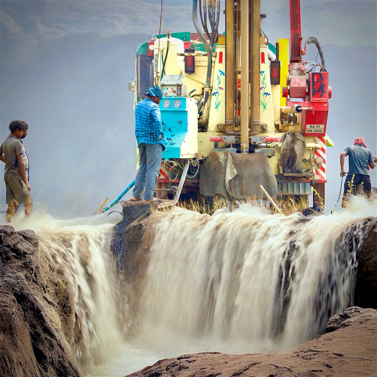 Anjaneya Borewells Drilling Rig - Sky View